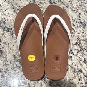 Reef Tan and White Sandals